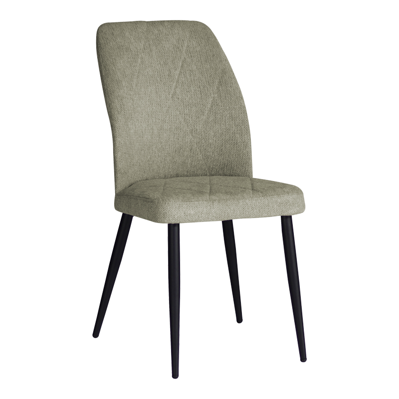 Καρέκλα Vika pakoworld γκρι ύφασμα-πόδι μαύρο μέταλλο 48x58x90εκ 1