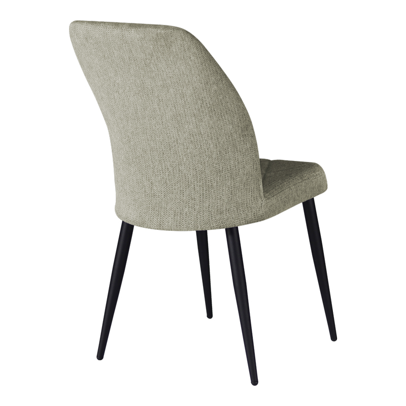 Καρέκλα Vika pakoworld γκρι ύφασμα-πόδι μαύρο μέταλλο 48x58x90εκ 2