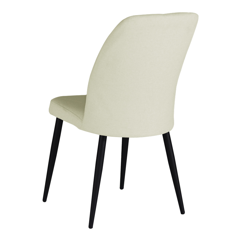 Καρέκλα Vika pakoworld εκρού ύφασμα-πόδι μαύρο μέταλλο 48x58x90εκ 2