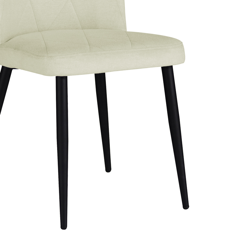 Καρέκλα Vika pakoworld εκρού ύφασμα-πόδι μαύρο μέταλλο 48x58x90εκ 4