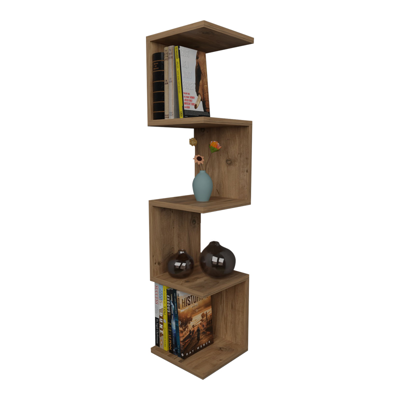 Ραφιέρα τοίχου Zigzag pakoworld oak μελαμίνης 25x25x109εκ 1