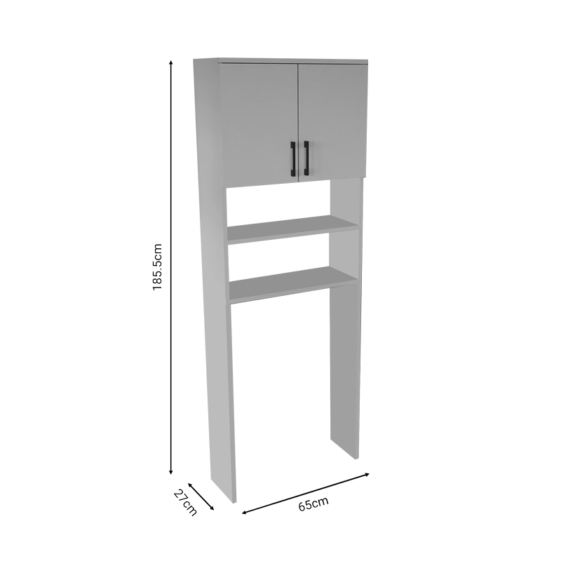 Έπιπλο πλυντηρίου Hifro pakoworld λευκό μελαμίνης 65x27x185.5εκ 4