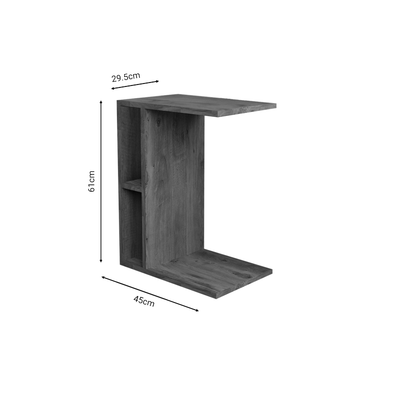 Βοηθητικό τραπέζι Boner pakoworld oak μελαμίνης 45x29.5x61εκ 3