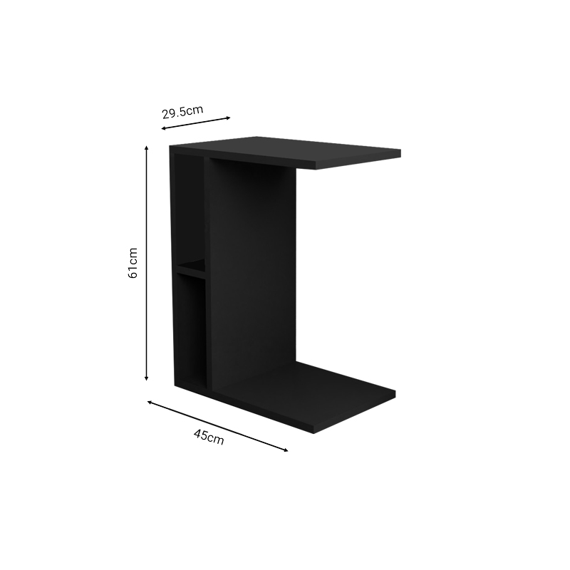 Βοηθητικό τραπέζι Boner pakoworld ανθρακί μελαμίνης 45x29.5x61εκ 3