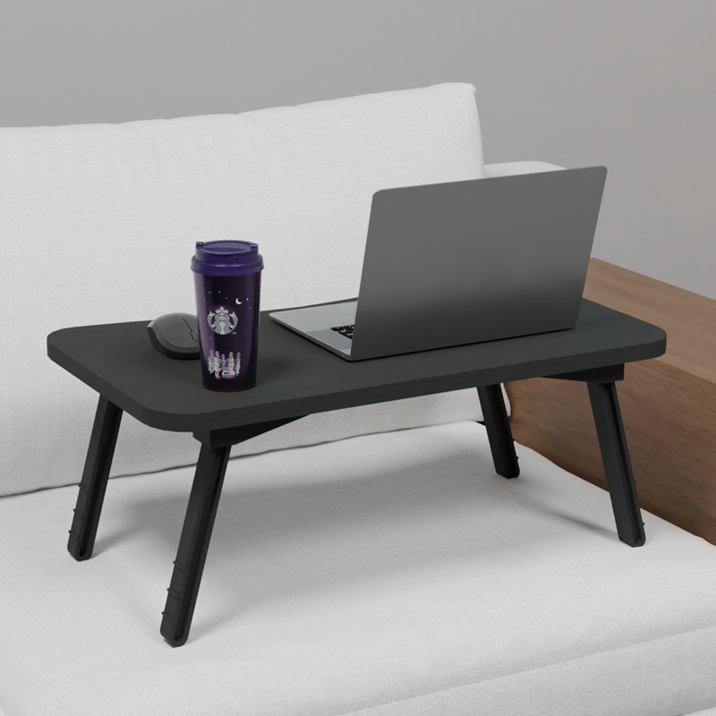 Τραπεζάκι για Laptop Rahe pakoworld ανθρακί μελαμίνης-μαύρο μέταλλο 60x35x23εκ 2