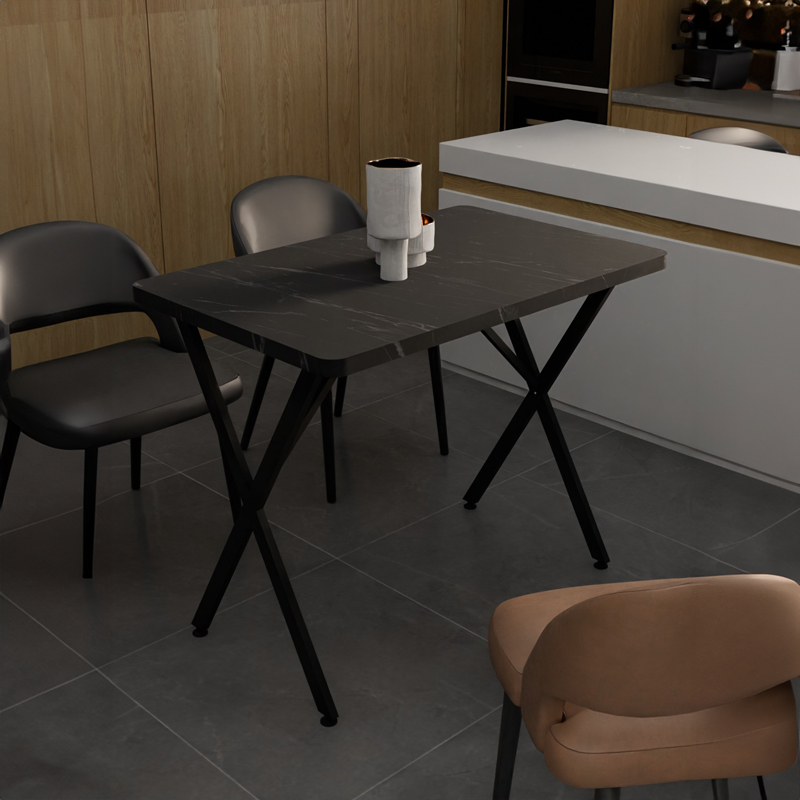 Τραπέζι Zeryin pakoworld μαύρο μελαμίνης-μαύρο μέταλλο 110x70x75εκ 2