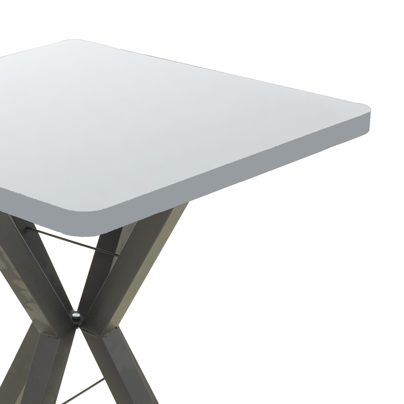 Τραπέζι Prestone pakoworld μελαμίνη σε λευκή απόχρωση και μαύρο μεταλλικό πόδι 70x70x75εκ 3