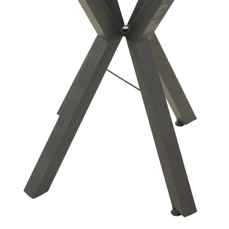 Τραπέζι Prestone pakoworld μελαμίνη σε λευκή απόχρωση και μαύρο μεταλλικό πόδι 70x70x75εκ 4