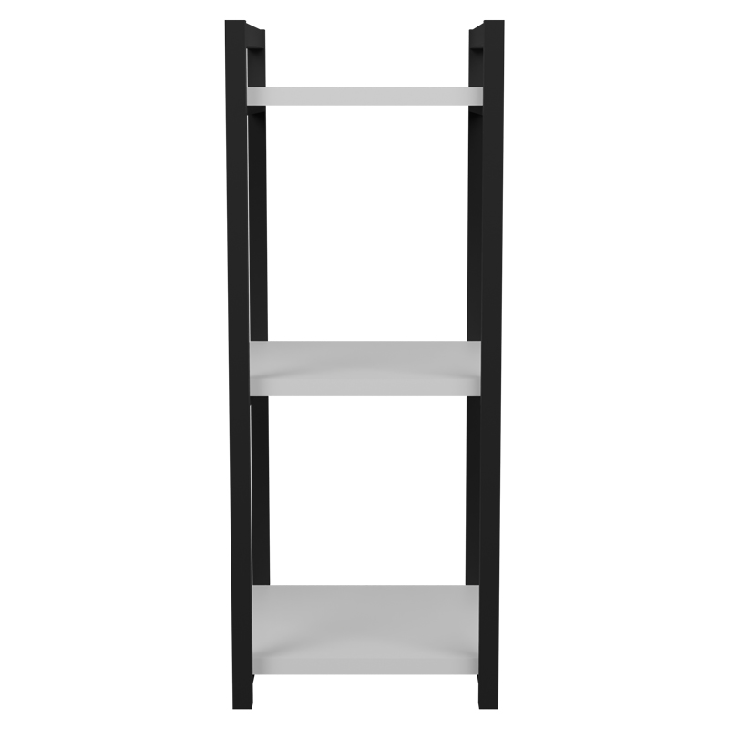 Επιδαπέδια ραφιέρα Harvey pakoworld μαύρο μέταλλο και μελαμίνη σε λευκή απόχρωση 33x28x70εκ 3