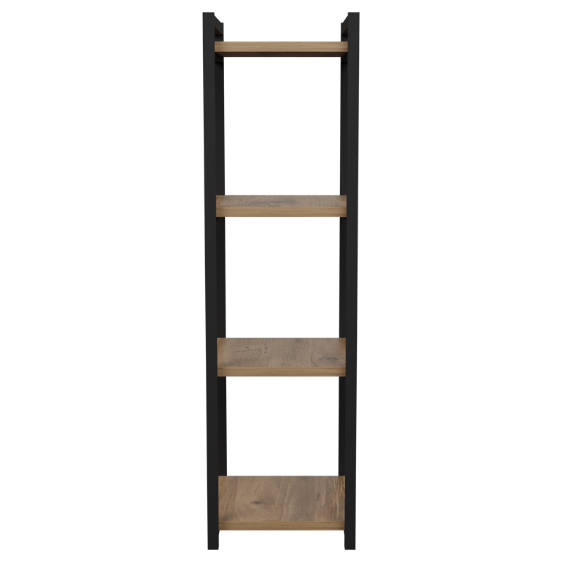 Επιδαπέδια ραφιέρα Harvey pakoworld μαύρο μέταλλο και μελαμίνη σε φυσική απόχρωση 33x28x100εκ 3