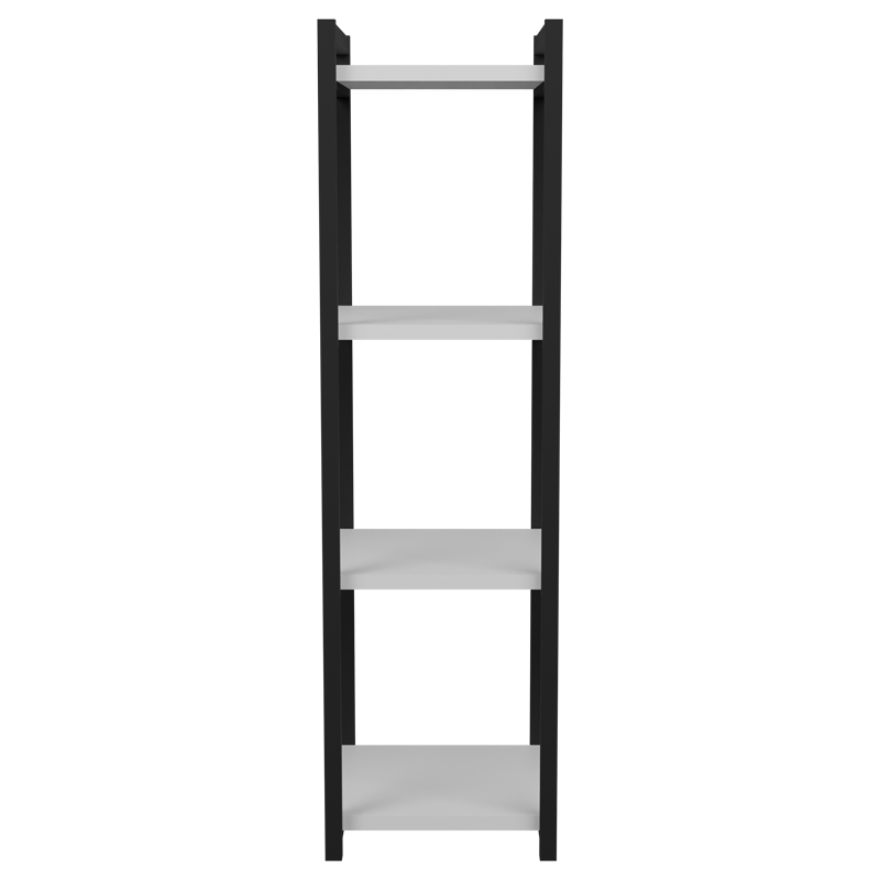 Επιδαπέδια ραφιέρα Harvey pakoworld μαύρο μέταλλο και μελαμίνη σε λευκή απόχρωση 33x28x100εκ 3