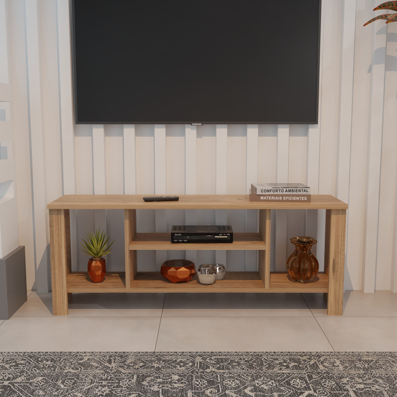 Έπιπλο τηλεόρασης Seref pakoworld σε oak απόχρωση 120x30x47εκ 3