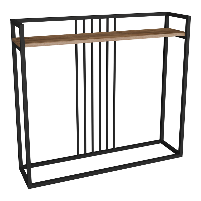 Κονσόλα Convida pakoworld oak με μαύρο μεταλλικό σκελετό 100x25x90εκ 2