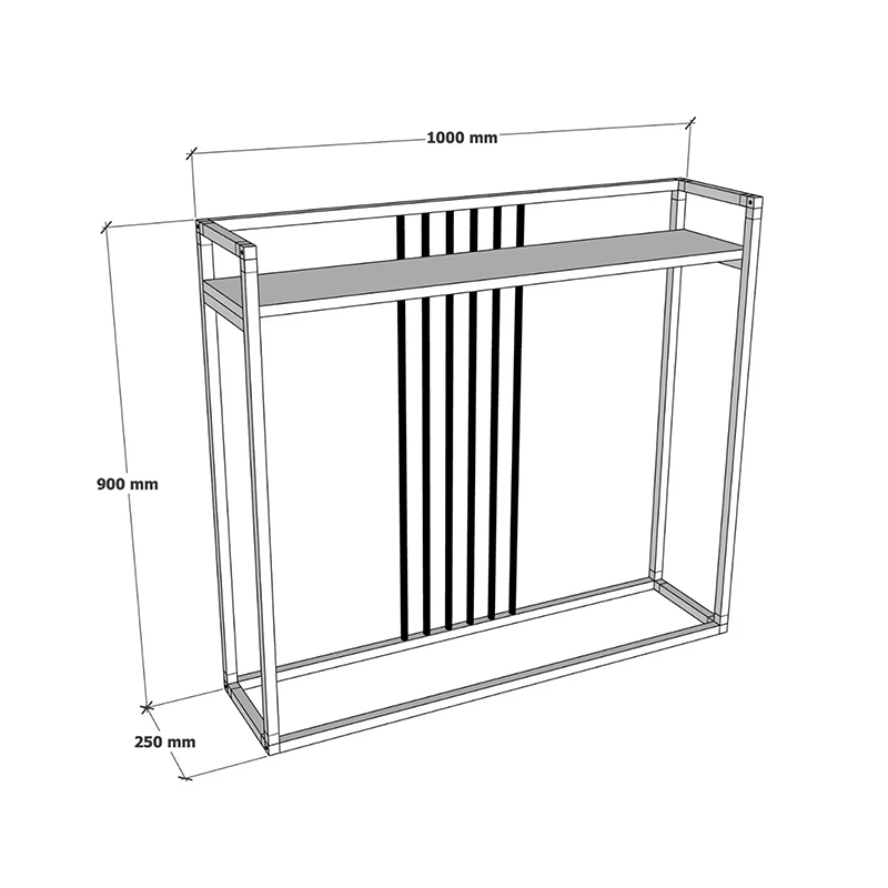 Κονσόλα Convida pakoworld oak με μαύρο μεταλλικό σκελετό 100x25x90εκ 5