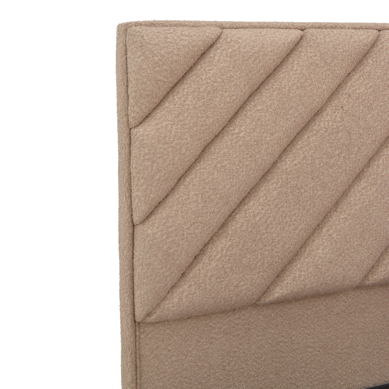 Κρεβάτι διπλό Tito pakoworld με αποθηκευτικό χώρο μπουκλέ ύφασμα σε ανοιχτή καφέ απόχρωση 160x200εκ 5