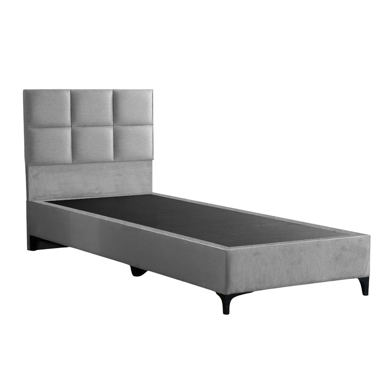 Κρεβάτι Melei pakoworld ύφασμα σε γκρι απόχρωση 90x200εκ 3