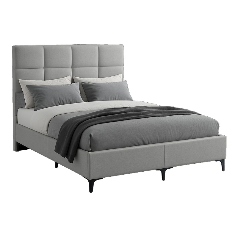 Κρεβάτι Melei pakoworld ύφασμα σε γκρι απόχρωση 160x200εκ 1