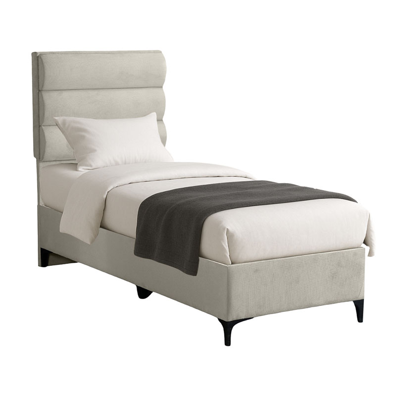 Κρεβάτι Limit pakoworld ύφασμα σε κρεμ απόχρωση 90x200εκ 1