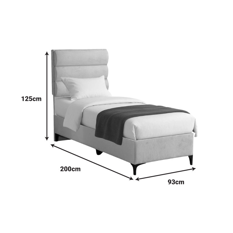 Κρεβάτι Limit pakoworld ύφασμα σε κρεμ απόχρωση 90x200εκ 4