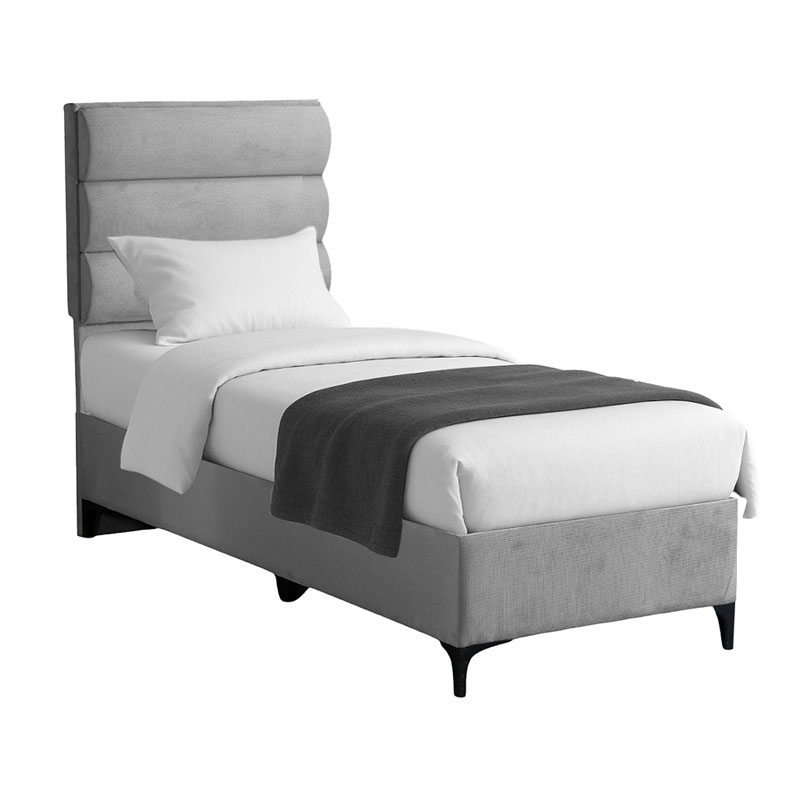 Κρεβάτι Limit pakoworld ύφασμα σε γκρι απόχρωση 90x200εκ 1