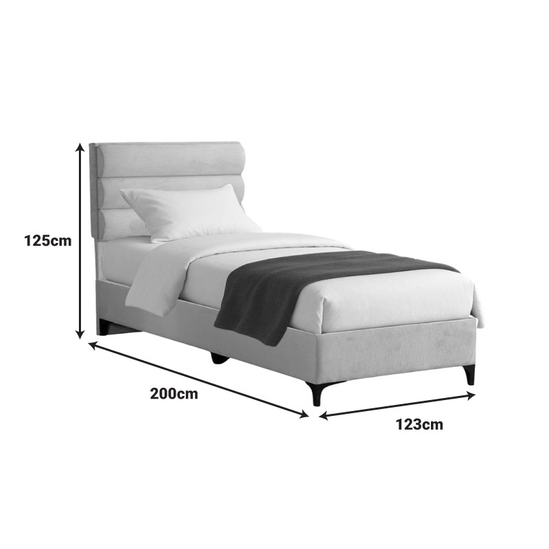 Κρεβάτι Limit pakoworld ύφασμα σε κρεμ απόχρωση 120x200εκ 4