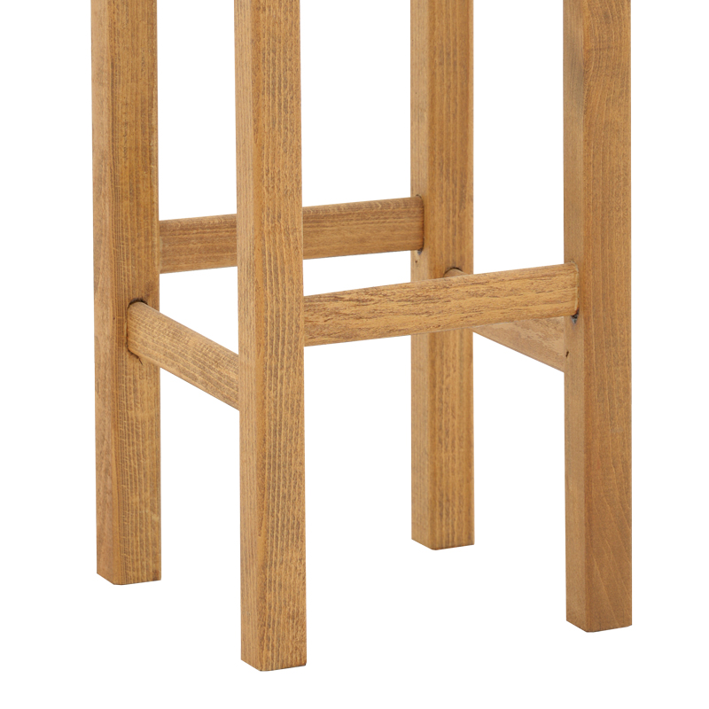 Βοηθητικό τραπέζι Bajok pakoworld μασίφ ξύλο οξιάς με επιφάνεια mdf λούστρο καρυδί 35x35x62εκ 5