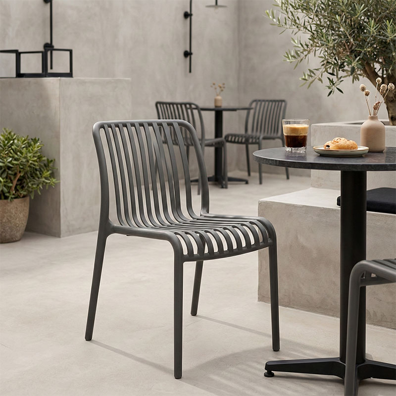 Καρέκλα Zoi pakoworld pp σε ανθρακί απόχρωση 42x58x79εκ 2