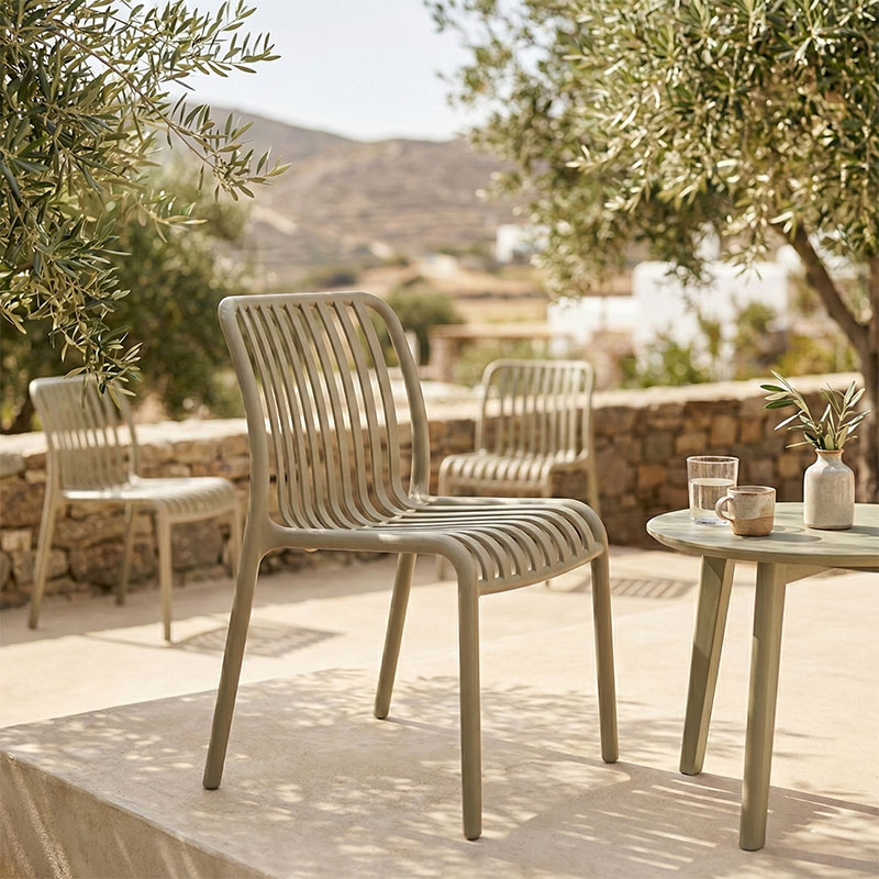 Καρέκλα Zoi pakoworld pp σε απόχρωση cappucino 42x58x79εκ 2