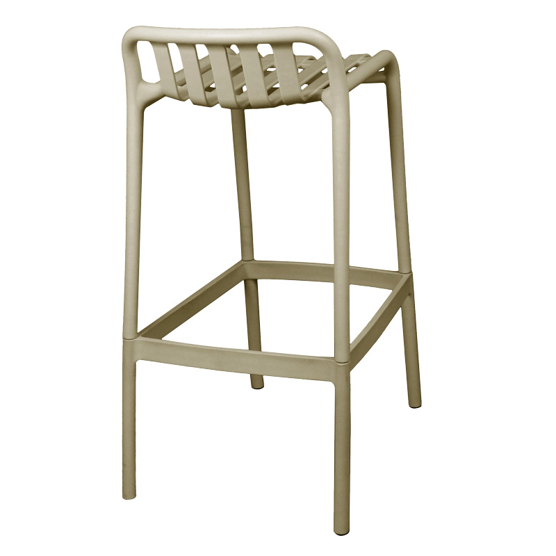 Σκαμπό μπαρ Zoi pakoworld pp σε απόχρωση cappucino 36x56x87εκ 2