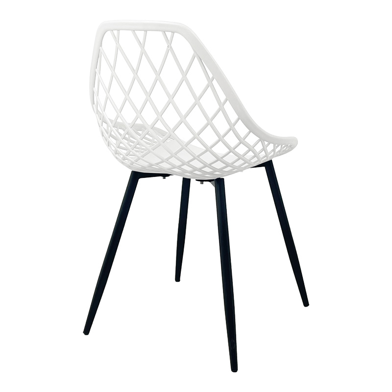 Καρέκλα Suan pakoworld pp σε λευκή απόχρωση και μαύρο μεταλλικό πόδι 56x49x82εκ 2