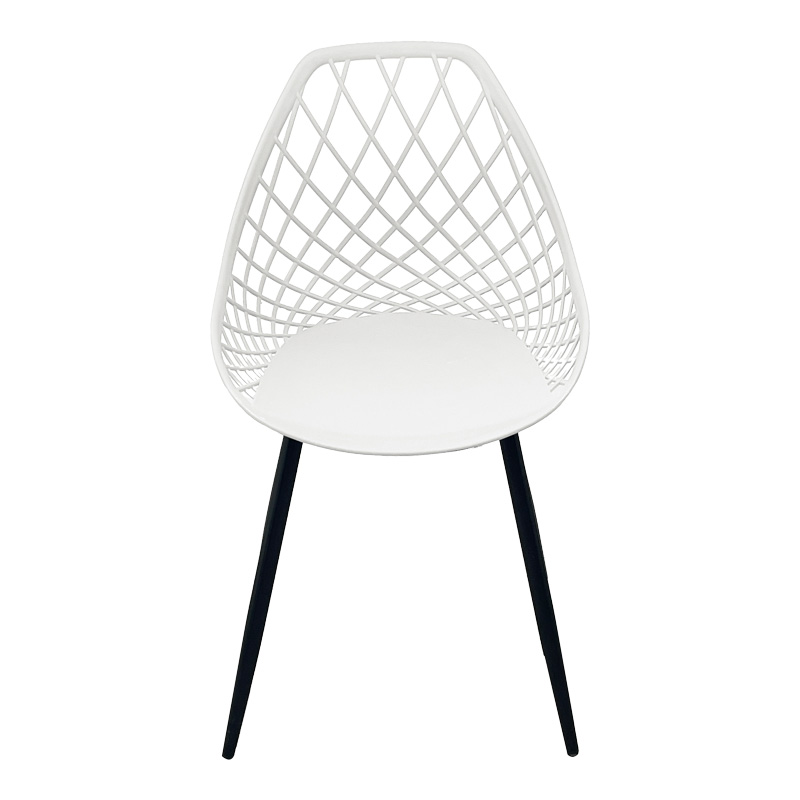 Καρέκλα Suan pakoworld pp σε λευκή απόχρωση και μαύρο μεταλλικό πόδι 56x49x82εκ 4