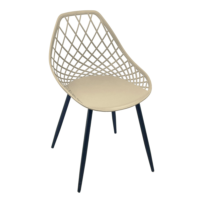 Καρέκλα Suan pakoworld pp σε capuccino απόχρωση και μαύρο μεταλλικό πόδι 56x49x82εκ 1