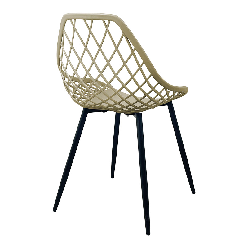 Καρέκλα Suan pakoworld pp σε capuccino απόχρωση και μαύρο μεταλλικό πόδι 56x49x82εκ 2