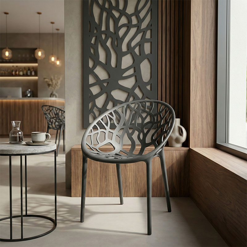 Πολυθρόνα Daren pakoworld pp σε ανθρακί απόχρωση 59x60x79,5εκ 2