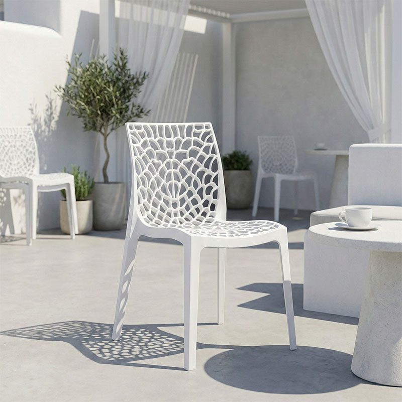 Καρέκλα στοιβαζόμενη Hush pakoworld pp σε λευκή απόχρωση 41x53x80.5εκ 2