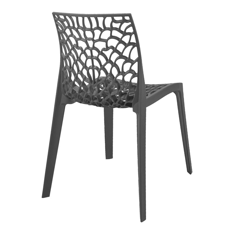 Καρέκλα στοιβαζόμενη Hush pakoworld pp σε ανθρακί απόχρωση 41x53x80.5εκ 3