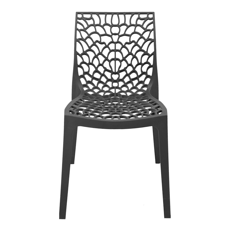 Καρέκλα στοιβαζόμενη Hush pakoworld pp σε ανθρακί απόχρωση 41x53x80.5εκ 5