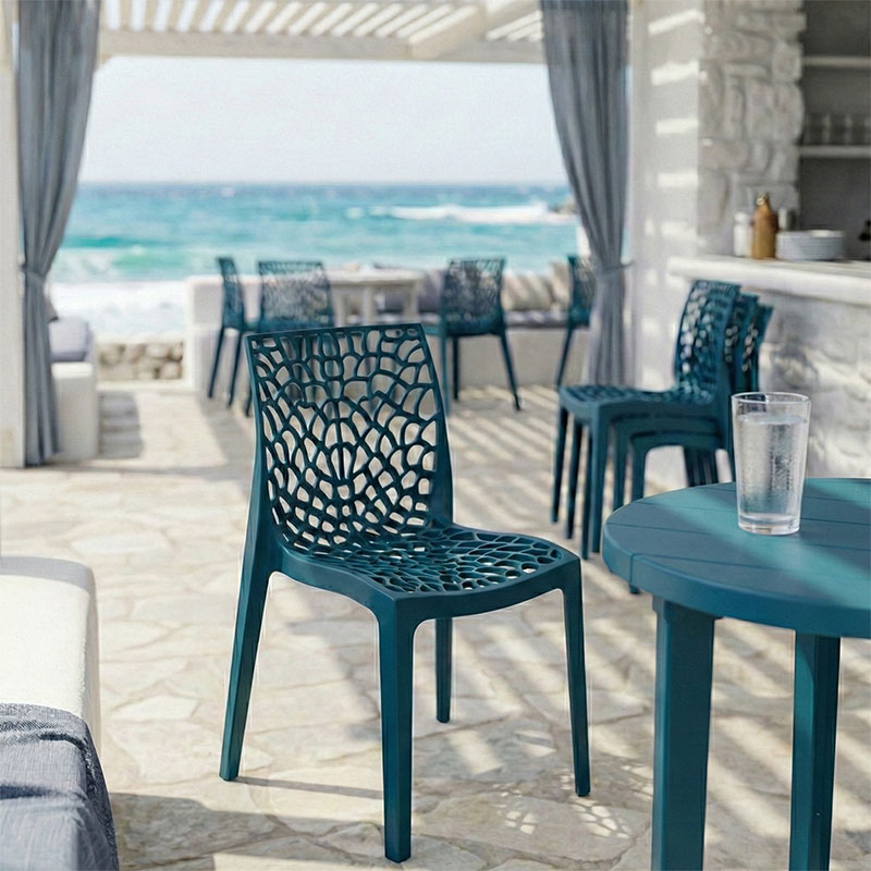 Καρέκλα στοιβαζόμενη Hush pakoworld pp σε μπλε απόχρωση 41x53x80.5εκ 2