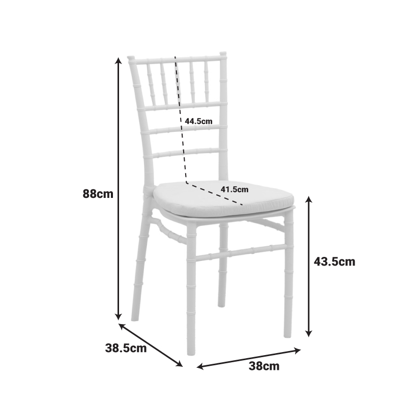 Καρέκλα Tiffany pakoworld με μαξιλάρι pp σε λευκή απόχρωση 40x40x88εκ 7