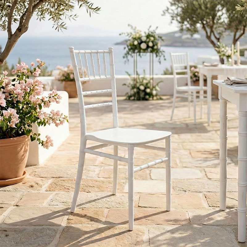 Καρέκλα Tiffany Ι pakoworld pp σε λευκή απόχρωση 38.5x46.5x87εκ 2
