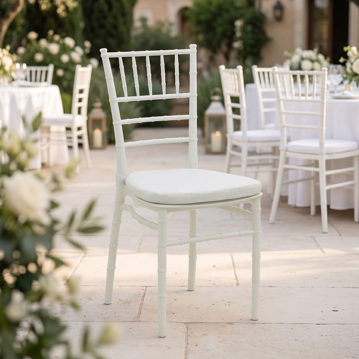 Καρέκλα Tiffany I pakoworld με μαξιλάρι pp σε λευκή απόχρωση 39.5x46.5x87εκ 1