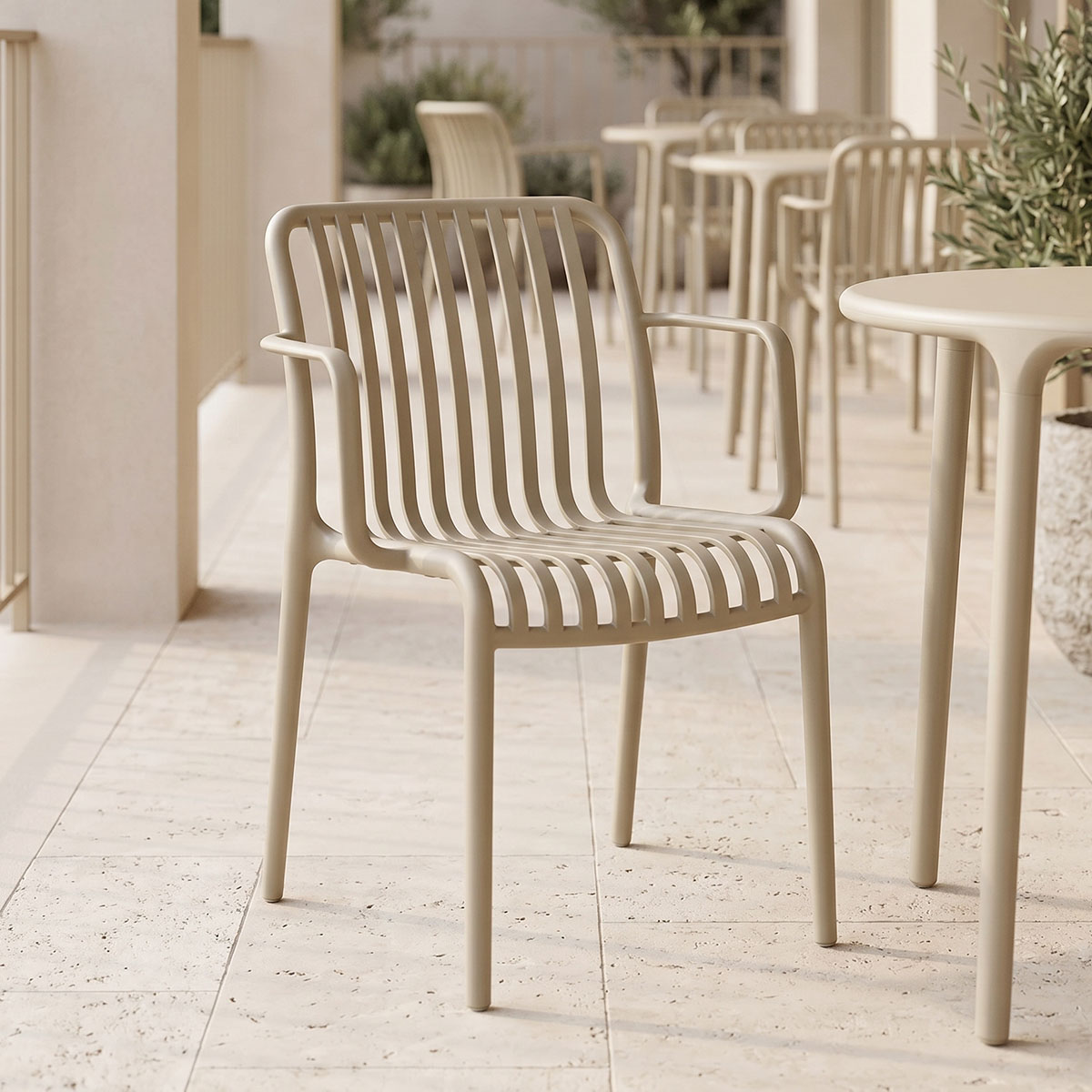 Πολυθρόνα Zoi pakoworld pp cappuccino 54x57.5x79εκ 1