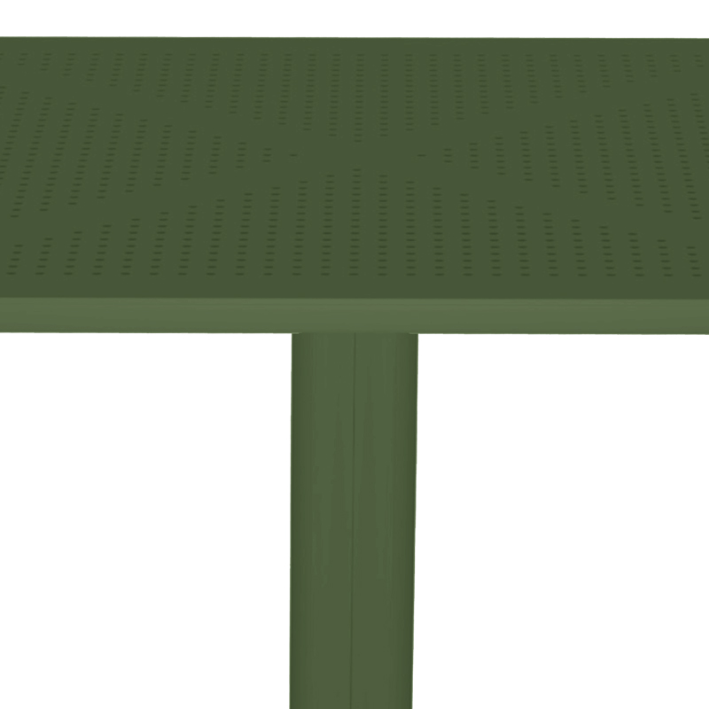 Τραπέζι Groovy pakoworld pp διατρητο σκούρο πράσινο 60x60x76εκ 2