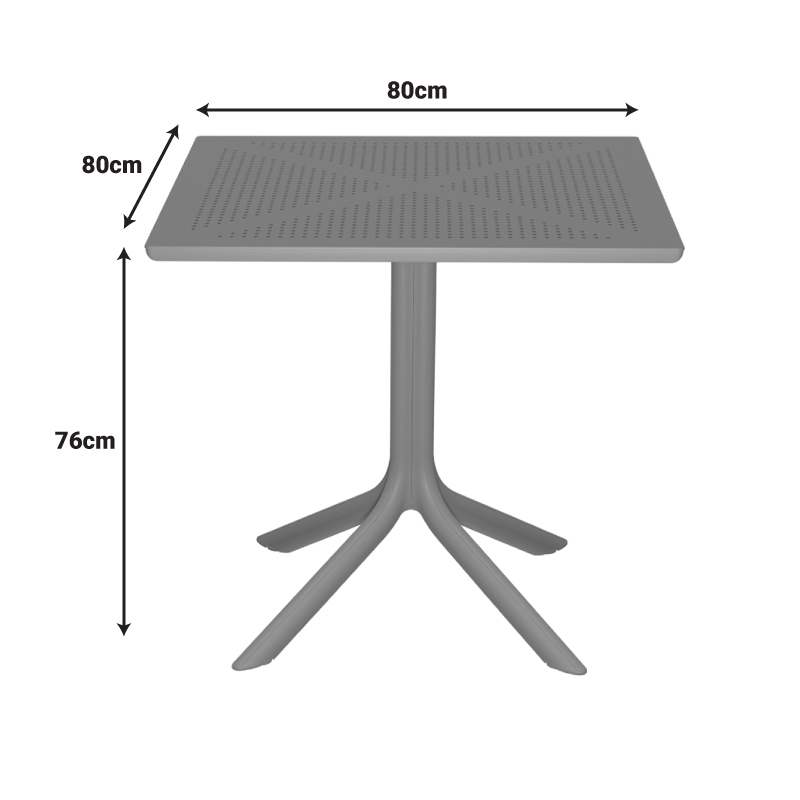 Τραπέζι Groovy pakoworld διατρητο pp cappuccino 80x80x74εκ 4