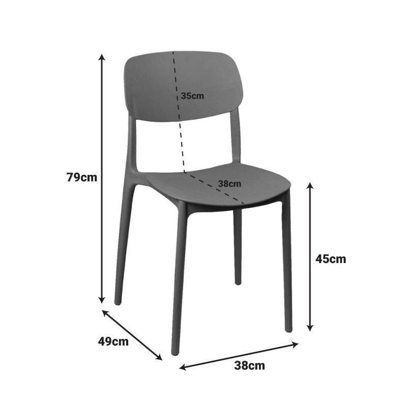 Καρέκλα Berdian pakoworld στοιβαζόμενη pp μπλε 38x49x79εκ 6
