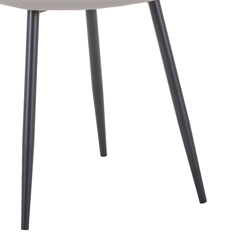 Καρέκλα Bella pakoworld ανοιχτό γκρι ύφασμα-πόδι μαύρο μέταλλο 43x52x88εκ 6