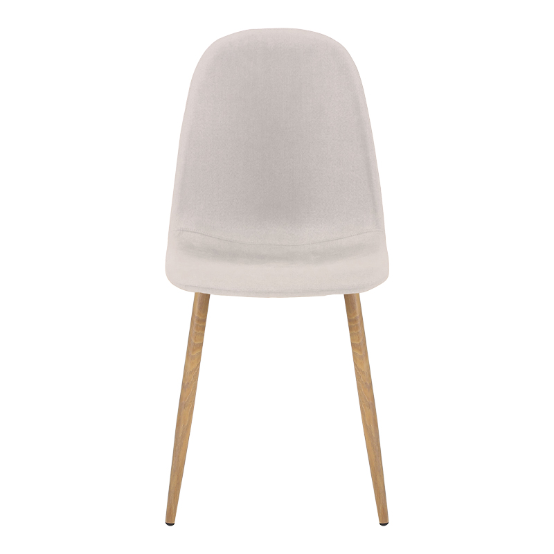 Καρέκλα Bella pakoworld ανοιχτό γκρι με μπεζ ύφασμα-πόδι φυσικό μέταλλο 43x52x88εκ 4