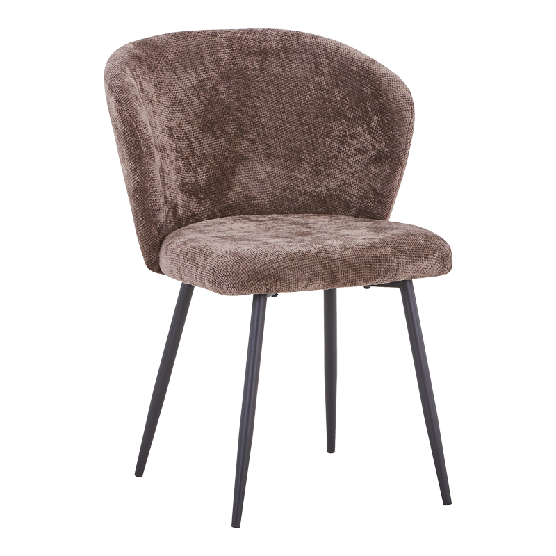 Καρέκλα Karg pakoworld καφέ ύφασμα-πόδι μαύρο μέταλλο 57x62x80εκ 1