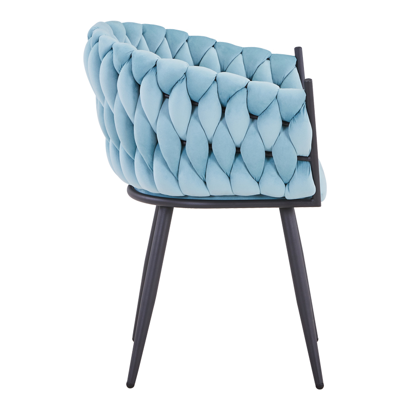 Πολυθρόνα Vivian pakoworld σιέλ βελούδο-πόδι μαύρο μέταλλο 61x55x80εκ 3