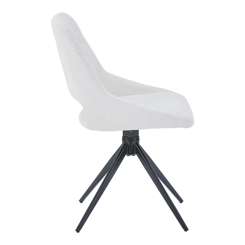 Καρέκλα περιστρεφόμενη Luciano I pakoworld σε κρεμ ύφασμα-πόδι μεταλλικό μαύρο 52.5x54x85εκ 2